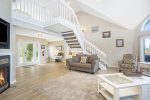 Beautiful living room with soaring ceilings